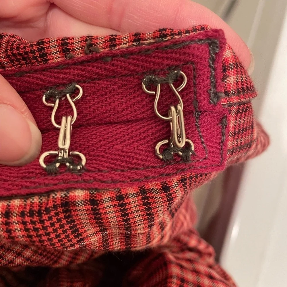 NWT Womens Size XS We The Free By Free People Shirt Dress Plaid Button Up Red‌‌‍ - Picture 8 of 11